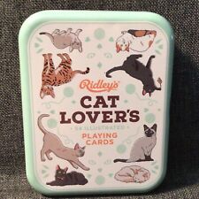 Ridley's Cat Lovers 54 Illustrated Playing Cards In Tin cards sealed picture