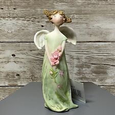 Angel Figurine 4” Pink and Green Angel Blossoms by Roman Inc. #41987 picture