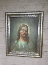 Antique flanders school jos De caluwe jesus portrait oil canvas painting picture