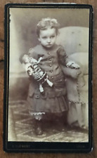 Rare Antique CDV Size Photo of Little Girl With her doll c.1880s picture