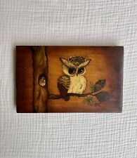 Vintage 70s Owl Wall Hanging | Handpainted Retro Groovy Birds picture