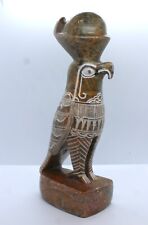 Vintage Hand Carved Stone Egyptian Horus God Bird Statue 7.5''H picture