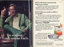 1977 PRINT AD ~ FACT CIGARETTES I'm Realistic. I Only Smoke Facts. Leather Chair picture