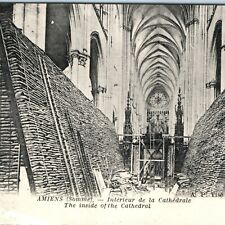 c1910s Amiens, France Cathedral Interior Postcard Roman Catholic Gothic God A40 picture