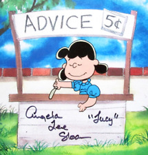 PEANUTS LUCY SIGNED by VOICE - 1970's CHARLES SCHULZ ORIGINAL PRODUCTION CEL picture