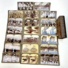 Antique 1895-1901 Underwood & Underwood Stereoscope Viewer Cards (20) w/Box picture
