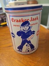 Vintage 1990 Cracker Jack Advertising Tin Container with Lid 8” x 6”  picture