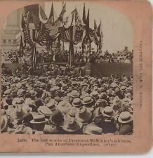President McKinley's Last Words Buffalo NY Pan Am Exposition Stereoview 1901 picture
