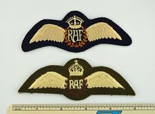 2 British RAF Royal Air Force Cloth Wings - embroidered on Wool picture