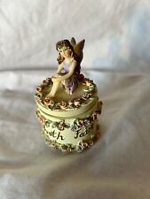 Vintage DEZINE Tooth Fairy Hand Painted Trinket Box With Roses picture