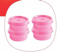 Tupperware Expression Smidgets Set of 4 in white base with color lid-New.. picture