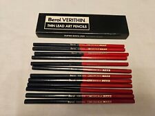 Vintage NEW OPEN BOX Berol Verithin 748 Red and Blue 12 Colored Pencils picture