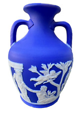 WEDGWOOD Antique White on Dark Blue Portland Vase 6
