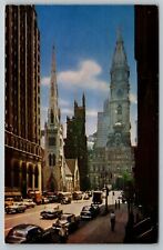 STREET VIEW OF NORTH BROAD STREET CLASSIC CARS PHILADELPHIA PA VTG POSTCARD D-1  picture