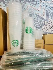 Authentic 24oz. Venti Starbucks Frosted Cold Cup *Set Includes* Cup, Straw, Lid picture