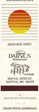 Vintage Daryl's Restaurant Matchbook Cover SEATTLE WA picture