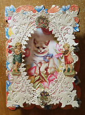 Vintage 3D Valentine’s Day Card, Cat picture