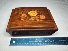 Vintage Italian Wood Inlaid Music Box Made In Sorento Plays Arrivederci Roma picture
