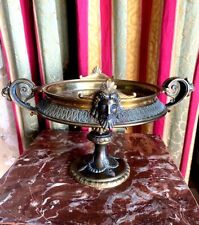 Antique Napoleon III Ornate Bronze Cup Centrepiece with Mascaron Heads 19th Cent picture