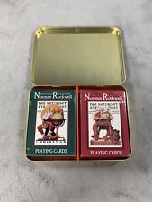 Norman Rockwell Saturday Evening Post Christmas Playing Cards in Tin 2 Decks picture