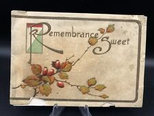 REMEMBRANCE SWEET - Antique New Years Card, unused, very old picture