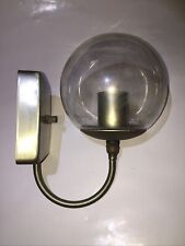 Vintage Clear Globe Wall Bronze Brass Sconce MCM -Survived Fire- See Description picture
