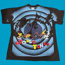 Vintage 1992 Looney Tunes Shadow All Over Print T-Shirt Size Adult  XL picture