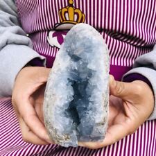 1500G HUGE Natural Blue Celestite Crystal Geode Cave Mineral Specimen 3004 picture