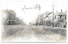 Spencer Iowa Street Scene, Lots of Signage, Antique RPPC Photo Postcard picture