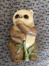 Vintage Rare Brown Panda Handcrafted Resin Okimono Figurine 3.5” picture