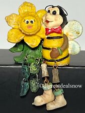Anthropomorphic Whimsical Smiling Bumble Bee and Sunflower Shelf Sitter Vintage picture