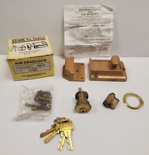 U.S. LOCK Brass Rim Deadlock Vintage 5 Pin Tumbler Cylinder 1