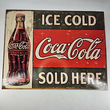 VIintage retro COCA COLA Sold Here 1916 BOTTLE metal tin sign repro USA picture