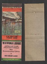 WAWONA LODGE CABINS { Phone 3022 } BIG BEAR LAKE CALIF MATCHBOOK COVER picture