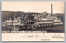 Real Photo Borden's Dairy Milk Creamery At RR Crossing Norwich NY RP RPPC G363 picture