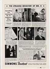 1938 Simmons Beautyrest Vintage Print Ad Strange Behavior Of Mr X picture