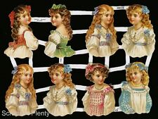German Victorian Style Embossed Scrap Die Cut - Victorian Children NICE   EF7100 picture