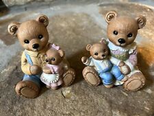 Set Of Two Homco Bear Figurines, Mama Bear Papa Bear, 1970s, 1444 picture