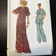 Vintage 1970s Vogue 9949 Evening Dress or Top + Pants Sewing Pattern Small UNCUT picture