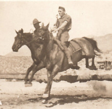 WWI Army Soldiers Horse Jumping Equestrian Riding El Paso Texas RPPC Postcard picture