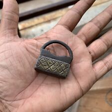 1850's Iron padlock or lock with SCREW TYPE key small or miniature. picture