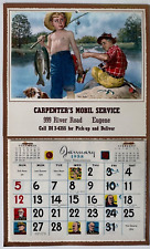 Vintage 1958 Calendar Print No Sale, Fishing Print Eugene, Oregon Advertising picture