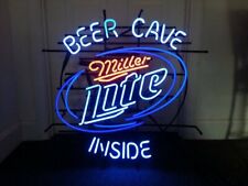 New Miller Lite Beer Cave Inside Neon Light Sign Lamp Poster Real Glass 24