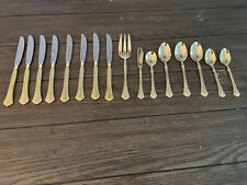 16 Pieces E.P. Gold Plated TOOLS OF THE TRADE Flatware Made In Korea picture