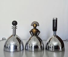 Chase Art Deco Dinner Hand Bells Set of 3 Brittany Ming Manchu Chrome Bakelite picture