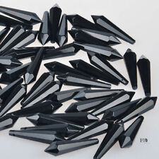 50pcs Black Crystal Chandelier Prisms Glass Decor Pendants Curtain Parts 55mm AA picture