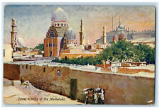 1909 Tombs of the Mameluks Cairo Egypt Antique Globe Trotter Series Postcard picture