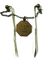 Antique vtg World's Fair pin charm necklace  picture