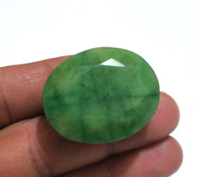 Beautiful Brazilian Green Emerald Faceted Oval Shape 135.50 Crt Loose Gemstone picture