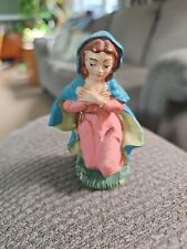 Vintage Nativity Kneeling Virgin Mary Made  Italy Replacement Piece Chalk Ware picture